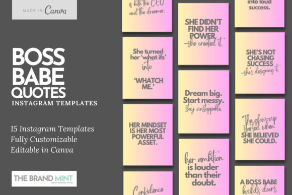 15 Boss Babe Quotes Instagram Templates for Female Entrepreneurs