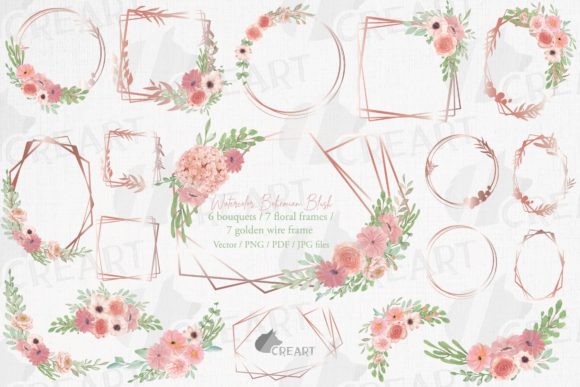 Blush Pink Wedding Flower Gold Templates: A Design Asset Guide