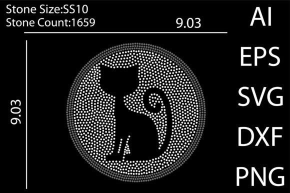 Cat Rhinestone Templates: Instant Download Design Assets