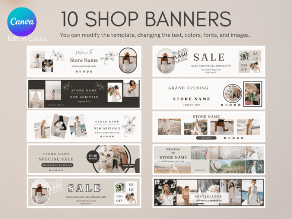 Elevate Your Etsy Branding with Minimalist Banner Templates