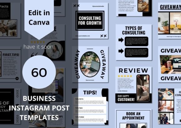 Elevate Your Feed: 60 Business Social Media Canva Templates