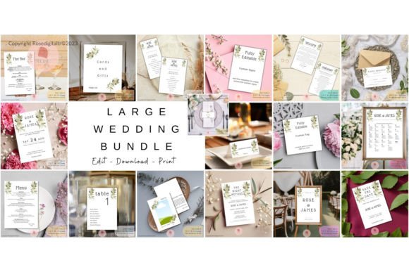 Large Wedding Invitation Set Templates: Your Complete Stationery Solution