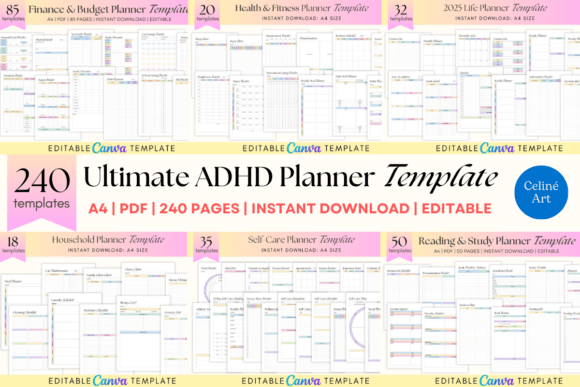 Ultimate ADHD Planner Templates Bundle: A Designer’s Guide to Organized Creation